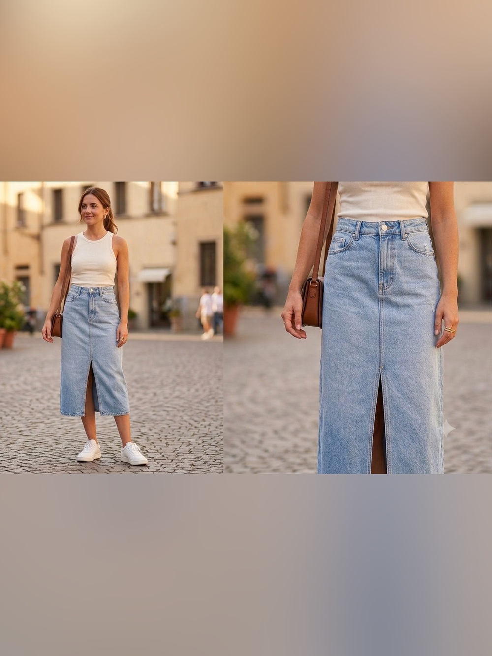 Velvet Heart Denim Light Wash Paulina Midi skirt size medium.